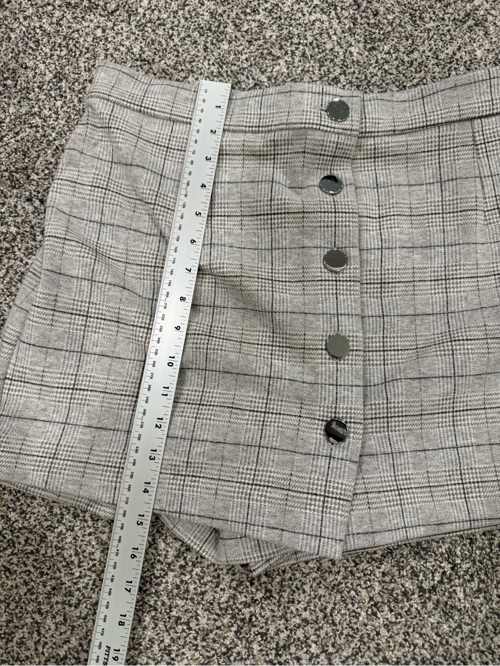 New! Anthropologie Maeve Cozy Plaid Preppy Classy Light Gray Skort Size 12 - Picture 10 of 12